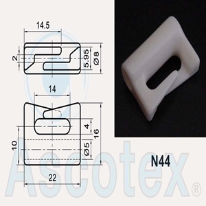 Móc Sứ Ceramic dẫn hướng Ascotex Yarn Double Hook Guides N44
